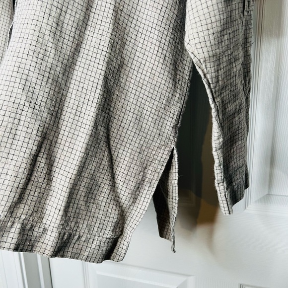 VTG Crunch Sz 1 (Large) Top Women’s Blouse 100% Linen Gray - Picture 5 of 9